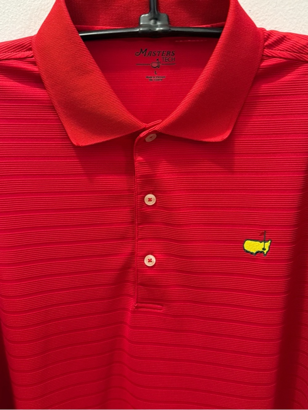 Masters Red Short-Sleeve Polo with Yellow Embroidered Logo - Picture 2 of 8